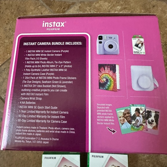 Fujifilm INSTAX mini SE bundle camera case album 50 film lavender purple instant - Picture 3 of 4